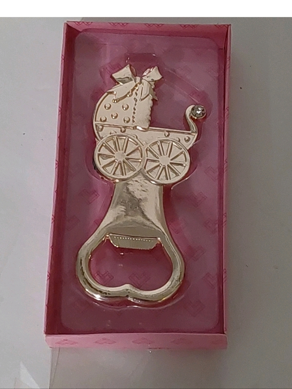 Gold Baby Carriage Bottle Opener